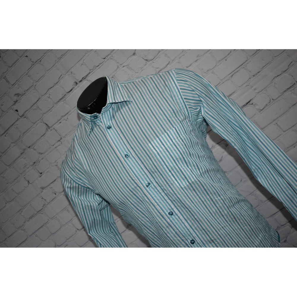 Zegna Sport Button Up Shirt Mens Medium Teal Blue Long Sleeve Regular Fit Luxury